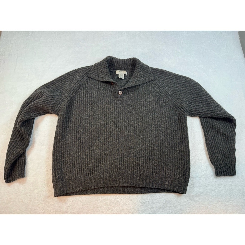 Eddie Bauer Classic Sweater AKA Fit Medium (Tag XL) Brown Warm‎ 100% Lambswool